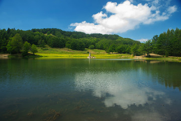 Lago montano in estate