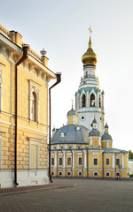 Resurrection Cathedral and bell tower of St. Sophia Cathedral at Vologda kremlin. Russia