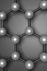 Graphene layer 3d molecular model