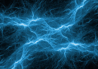 Blue lightning, abstract electrical storm