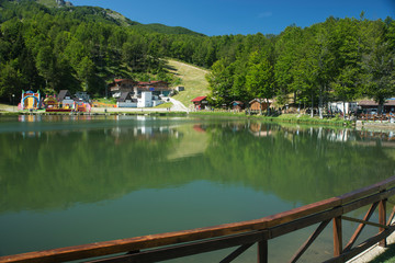 Fototapeta na wymiar Lago montano in estate