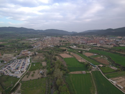 Montblanc / Montblanch, pueblo de Tarragona en Cataluña (España) capital de la Conca de Barbera. Fotografia aerea con Drone