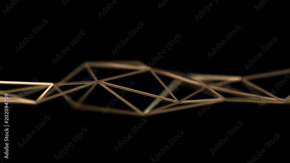 Poster abstract 3d rendering of geometric shape. cgi loop animation with lines. modern background with poly