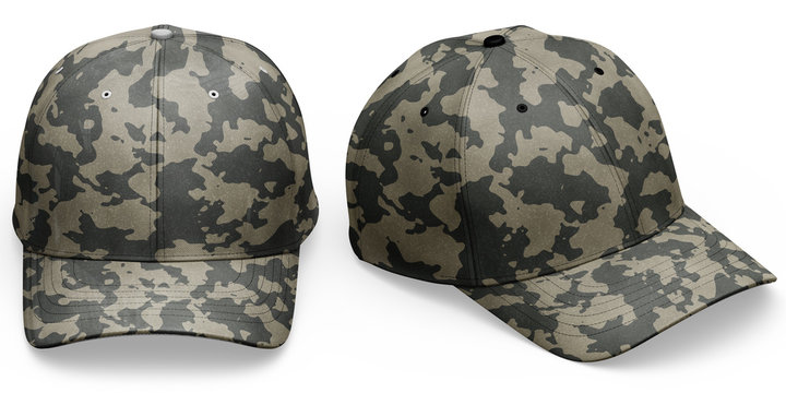 Military Camouflage On The Baseball Cap