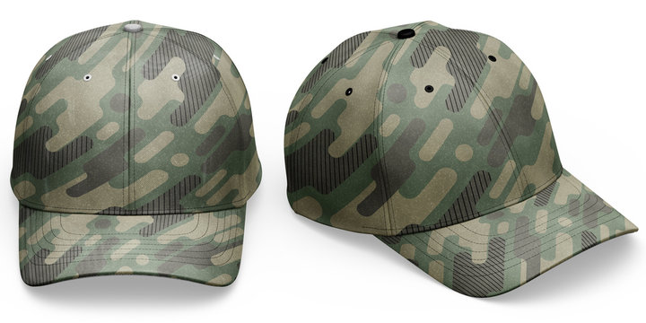 Military Camouflage On The Baseball Cap