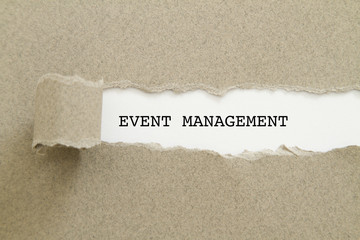 Event management written under torn paper.