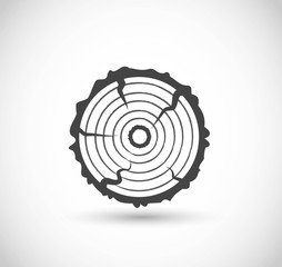 Log icon, sawmill vector
