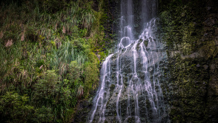 Close Up of Karekare Waterfall Auckland New Zealand - Horizontal, Long Exposure