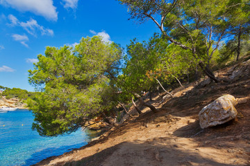 Beautiful bay beach turquoise sea water.Mallorca island