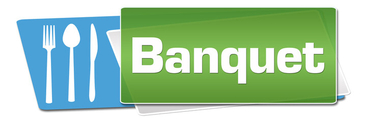 Banquet Green Blue Rounded Horizontal 