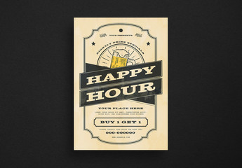 Vintage Happy Hour Flyer Layout