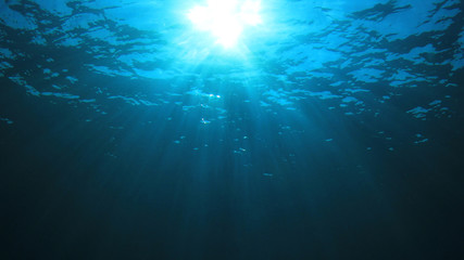 Underwater blue ocean background