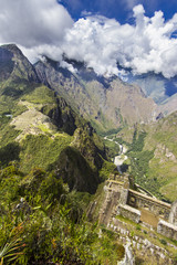 Huayna Picchu inside Machu Picchu maybe one of the most visited places in south america. Steep walls with impressive valleys and mountains surround the old city of the Inca Empire