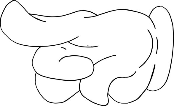 Cartoon hand indicating to the left - Vector