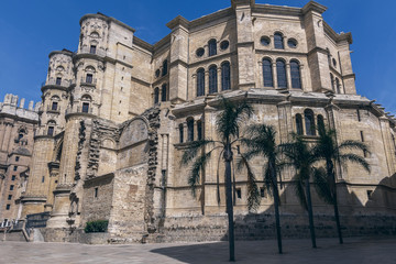 Fototapeta na wymiar Portada de la Catedral de Málaga, Andalucía, España
