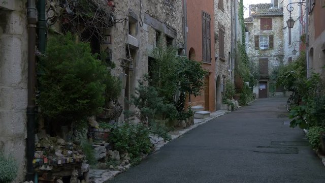 Street with buildings and green plants in Vence