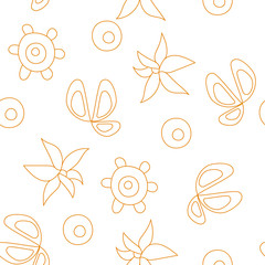 Vector Seamless Pattern with Plants. Illustration