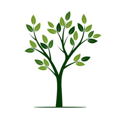 Shape of young green Tree. Vector Illustration.
