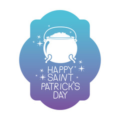 cauldron with treasure saint patricks day card vector illustration design