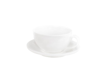 empty ceramic cup isolated on white background