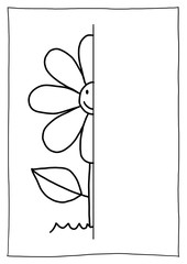 Spiegelbild nachzeichnen - Blume