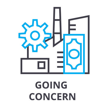 Going Concern Thin Line Icon, Sign, Symbol, Illustation, Linear Concept Vector 