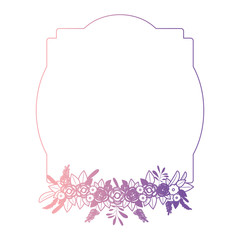 elegant frame with floral decoration vector illustration design
