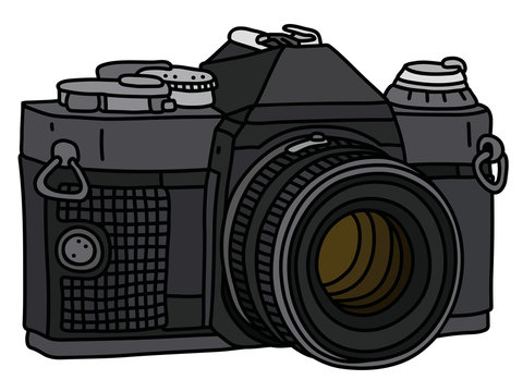 The retro black photographic camera