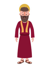 apostle of Jesus with halo character vector illustration design