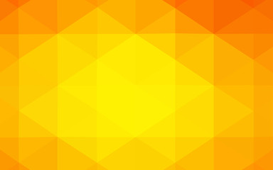 Light Orange vector shining triangular backdrop.