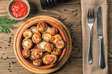 mushrooms stuffed with cheese on a plate
