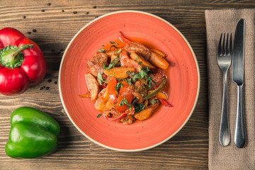 ragout of vegetables on a white plate