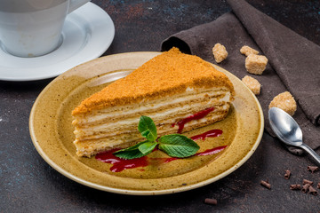 a piece of honey cake