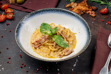 Spaghetti Carbonara with bacon