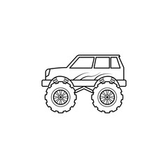 bigfoot car illustration. Element of extreme races for mobile concept and web apps. Thin line bigfoot car illustration can be used for web and mobile. Premium icon © gunayaliyeva