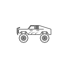 bigfoot car illustration. Element of extreme races for mobile concept and web apps. Thin line bigfoot car illustration can be used for web and mobile. Premium icon