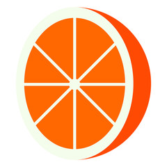 Isolated cut orange icon
