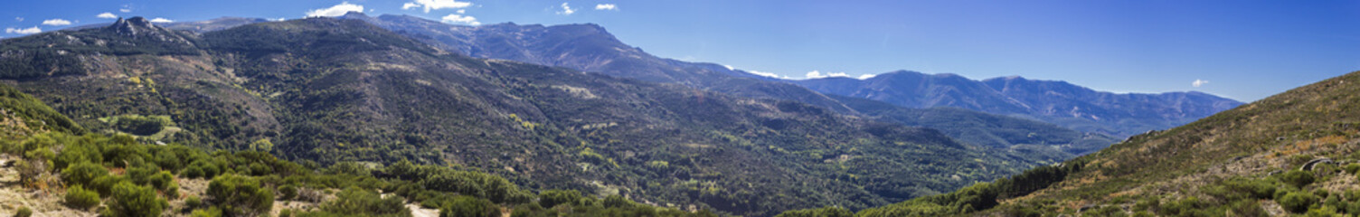A panoramic view over "La Sierra de Bejar" mountains at Caceres Province, Extremadura, Spain
