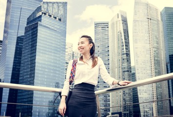 Asian businesswoman in a city