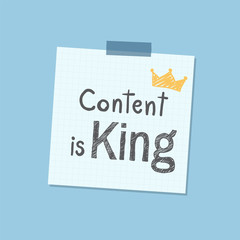 Content is king word on note illustration