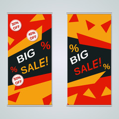 Modern roll-up big sale banners vector design template