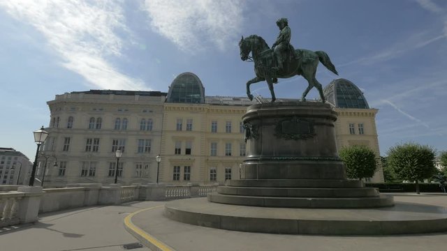 Side view of the Archduke Albrecht equestrian statue