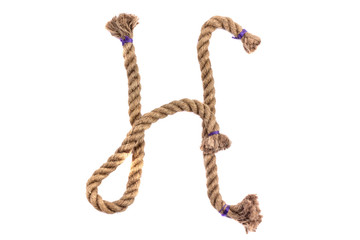 Naklejka premium Alphabet from the rope letter h