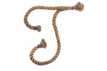 Alphabet from the rope letter t