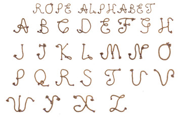 Rope alphabet abc isolated