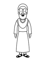 apostle of Jesus with halo character vector illustration design