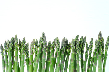 Bunch of asparagus isolated on white backgound