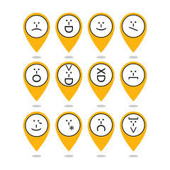 Set of emoticons, emoji of punctuation. Characters isolated. Vector