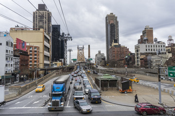 Arriving New York from a tram