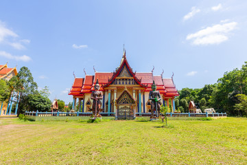 The temple is the largest reclining Buddha in Thailand at Chanthaburi.